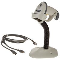 Сканер Zebra LS2208, 1D, белый, PS/2 KIT: кабель, подставка, LS2208-SR20001R-KR