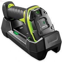 Сканер беспроводной Zebra LI3678-SR; 1D, сверхпрочный, Bluetooth, черный/зеленый; KIT: USB кабель, блок питания, крэдл, БЕЗ силового кабеля, LI3678-SR3U42A0S1W