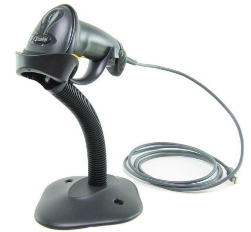 Сканер Zebra LS2208, 1D, черный, RS232 KIT: кабель, подставка, блок питания, LS2208-7AZR0100ER