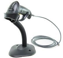Сканер Zebra LS2208, 1D, черный, USB KIT: кабель, подставка, LS2208-SR20007R-UR